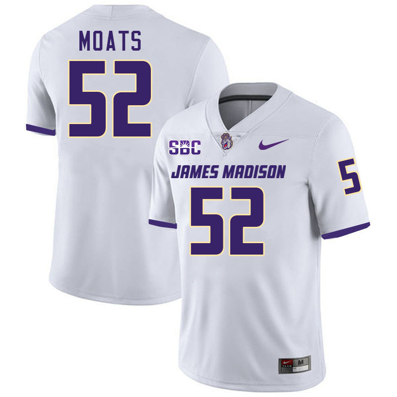 #52 Arthur Moats JMU Jersey,James Madison Dukes Football Jerseys Stitched-White